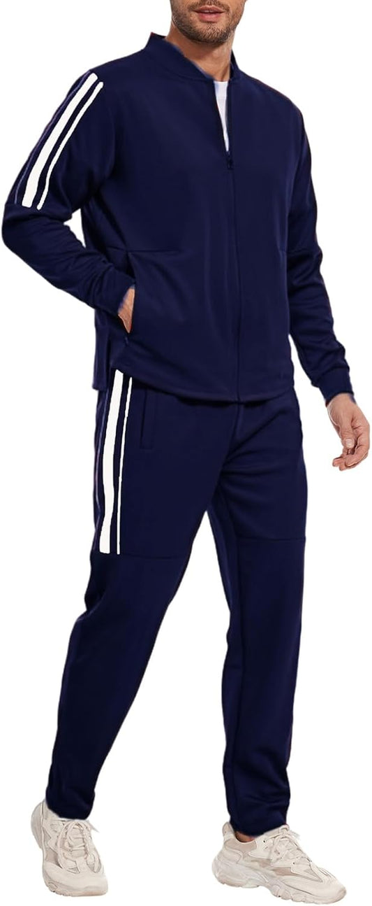 Men'S Tracksuits Sweatsuits for Men Athletic Track Sweat Suits 2 Piece Set Full Zip Sports Jogging Suits Outfits